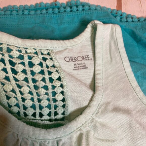 Cherokee Girls Ombré Blue-Green Scoop Neck Tank Summer Dress - Picture 5 of 5